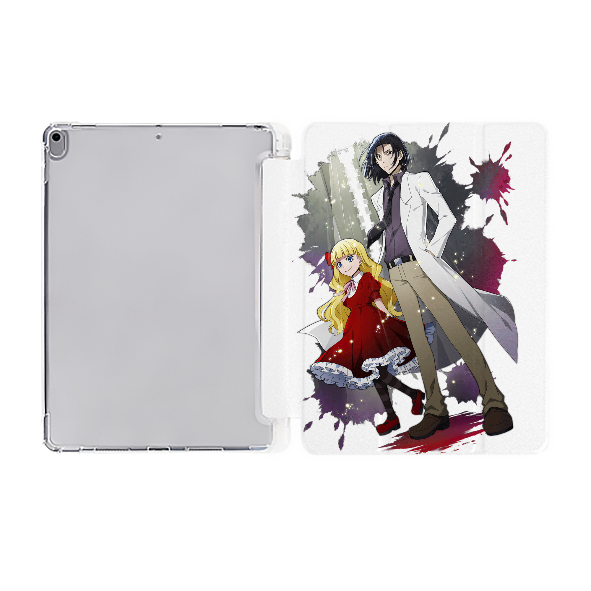 （画像用） 文豪ストレイドッグス Bungo Stray Dogs IPad ケース ペン収納付き 三つ折りスタンド PUレザー×シリコン 対応機種9.5/10.5/10.9インチ